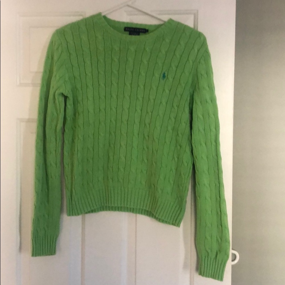 Ralph Lerann lime green sweater size large